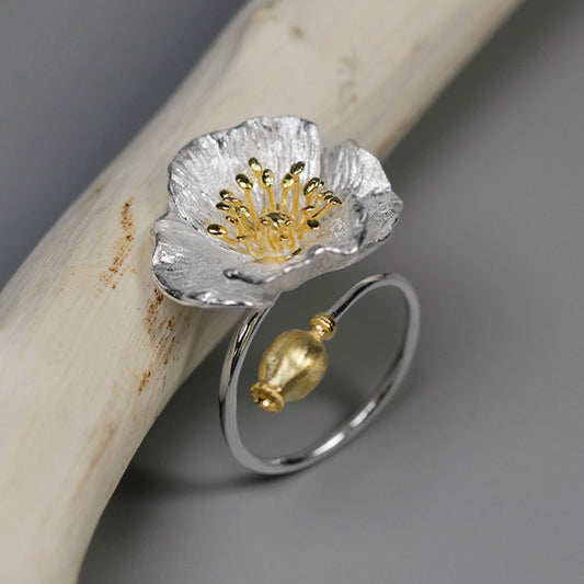 Silver Flower Ring