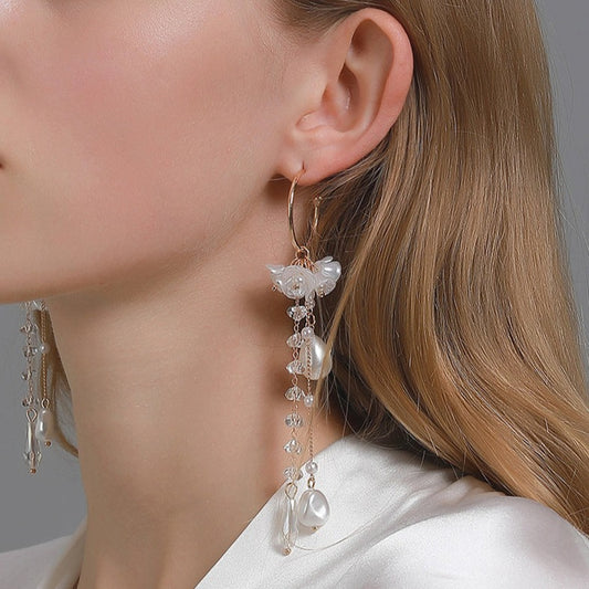 Flower Petal Pearl Earrings